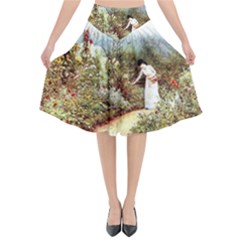 Lady And Scenery Flared Midi Skirt by vintage2030