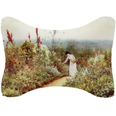 Lady And Scenery Seat Head Rest Cushion by vintage2030