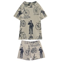 Victorian Bicycles Kids  Swim Tee And Shorts Set