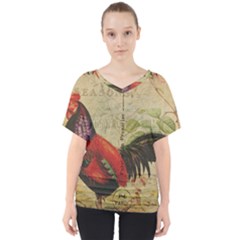 Rooster V-neck Dolman Drape Top by vintage2030