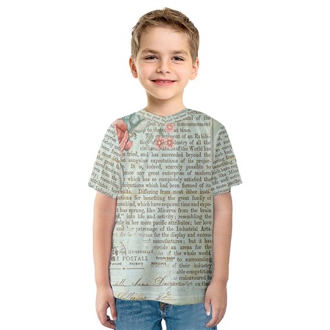 Rose Book Page Kids  Sport Mesh Tee by vintage2030