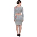 Rose Book Page Long Sleeve Crop Top & Bodycon Skirt Set View2