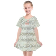 Rose Book Page Kids  Smock Dress