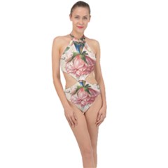 Flower Girl Halter Side Cut Swimsuit