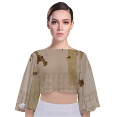 Twenties Girl Tie Back Butterfly Sleeve Chiffon Top