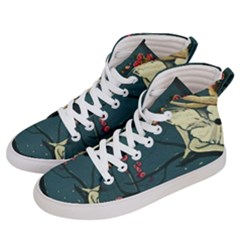 Girl And Flowers Men s Hi-top Skate Sneakers by vintage2030