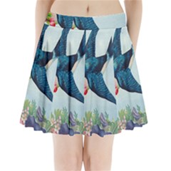 Blue Bird Pleated Mini Skirt by vintage2030