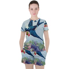 Blue Bird Women s Tee And Shorts Set