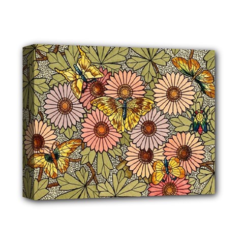 Flower And Butterfly Deluxe Canvas 14  X 11  (stretched) by vintage2030