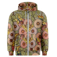 Flower And Butterfly Men s Zipper Hoodie