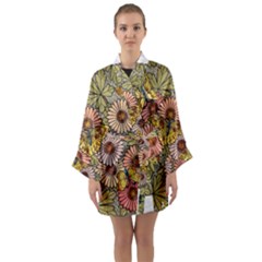 Flower And Butterfly Long Sleeve Kimono Robe