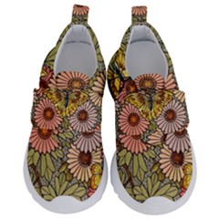 Flower And Butterfly Velcro Strap Shoes