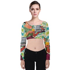 Retro Cokk Velvet Crop Top