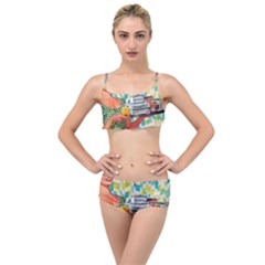 Retro Cokk Layered Top Bikini Set