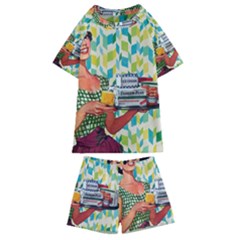 Retro Cokk Kids  Swim Tee And Shorts Set