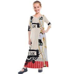 Retro 1112777 960 720 Kids  Quarter Sleeve Maxi Dress