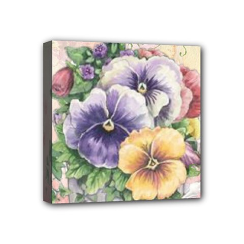 Lowers Pansy Mini Canvas 4  X 4  (stretched) by vintage2030