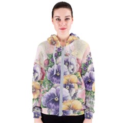 Lowers Pansy Women s Zipper Hoodie by vintage2030