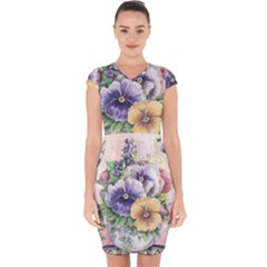 Lowers Pansy Capsleeve Drawstring Dress 