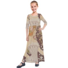 Vintage 1370065 1920 Kids  Quarter Sleeve Maxi Dress