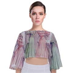 Vintage 1331476 1920 Tie Back Butterfly Sleeve Chiffon Top