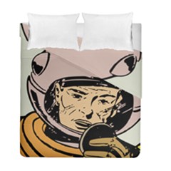 Astronaut Retro Duvet Cover Double Side (full/ Double Size) by vintage2030