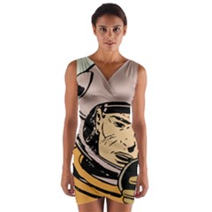 Astronaut Retro Wrap Front Bodycon Dress by vintage2030