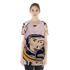 Astronaut Retro Skirt Hem Sports Top