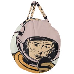 Astronaut Retro Giant Round Zipper Tote by vintage2030