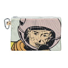 Astronaut Retro Canvas Cosmetic Bag (large)