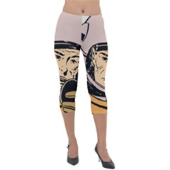 Astronaut Retro Lightweight Velour Capri Leggings 