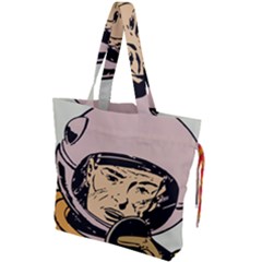 Astronaut Retro Drawstring Tote Bag