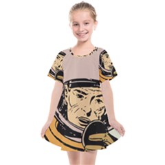 Astronaut Retro Kids  Smock Dress