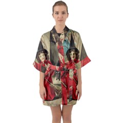 Haloweencard3 Quarter Sleeve Kimono Robe