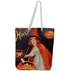 Haloweencard2 Full Print Rope Handle Tote (large)