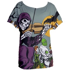 Playing Skeleton Women s Oversized Tee