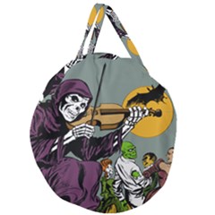 Playing Skeleton Giant Round Zipper Tote