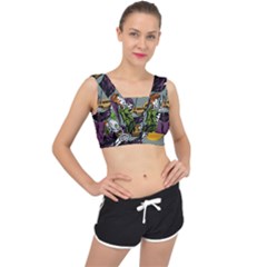 Playing Skeleton V-back Sports Bra