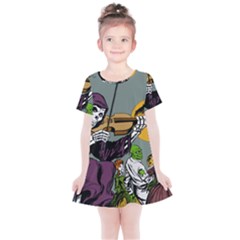 Playing Skeleton Kids  Simple Cotton Dress