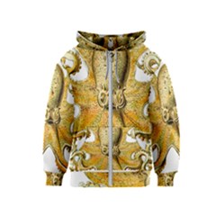 Gold Octopus Kids  Zipper Hoodie by vintage2030