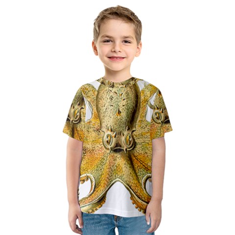 Gold Octopus Kids  Sport Mesh Tee by vintage2030