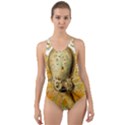 Gold Octopus Cut-Out Back One Piece Swimsuit View1