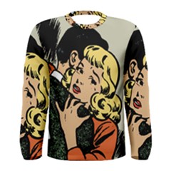 Hugging Retro Couple Men s Long Sleeve Tee by vintage2030