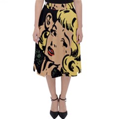 Hugging Retro Couple Folding Skater Skirt by vintage2030