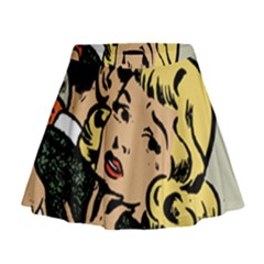 Hugging Retro Couple Mini Flare Skirt by vintage2030