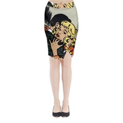 Hugging Retro Couple Midi Wrap Pencil Skirt by vintage2030