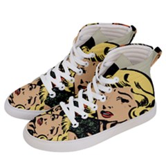 Hugging Retro Couple Women s Hi-top Skate Sneakers by vintage2030