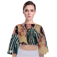 Cosmopolitan Fc November 1917 Tie Back Butterfly Sleeve Chiffon Top