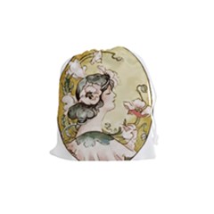 Lady 1650603 1920 Drawstring Pouch (medium) by vintage2030