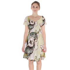 Lady 1650603 1920 Short Sleeve Bardot Dress by vintage2030